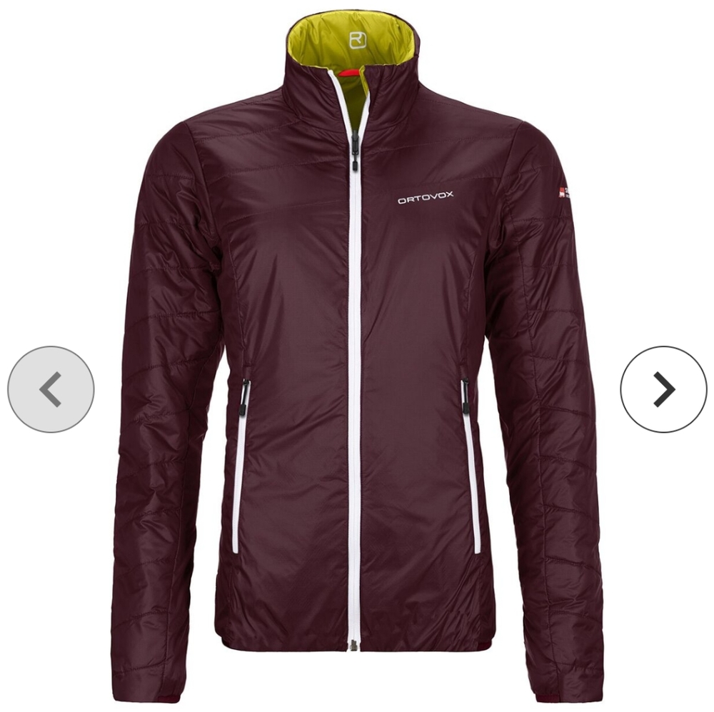 Orthodox size small swisswool piz bial jacket in wine color brand new with tags